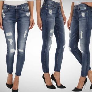 7 For All Mankind The Ankle Skinny Distressed Jean